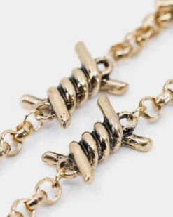 Wild For The Weekend Men's Barbed Wire Bracelet Gold -Culture Kings 9324609397202 default 00040