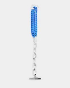 Wild For The Weekend Men's Mixed Double Chain Bracelet Silver/Blue -Culture Kings 9324609398254 default 00040