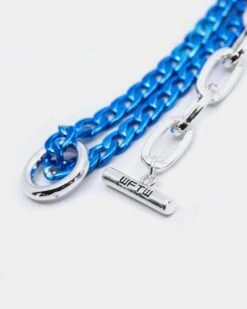 Wild For The Weekend Men's Mixed Double Chain Bracelet Silver/Blue -Culture Kings 9324609398254 default 00050