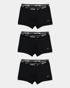 Nike Everyday Stretch Cotton Trunks 3 Pack Black/Black/Black